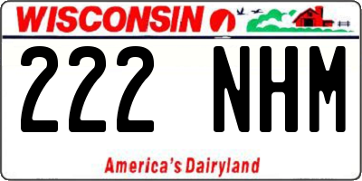 WI license plate 222NHM