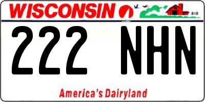 WI license plate 222NHN