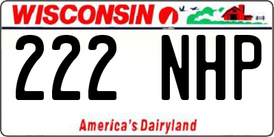 WI license plate 222NHP