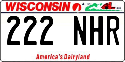 WI license plate 222NHR