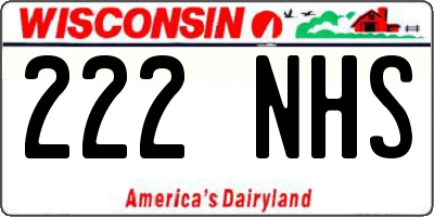 WI license plate 222NHS