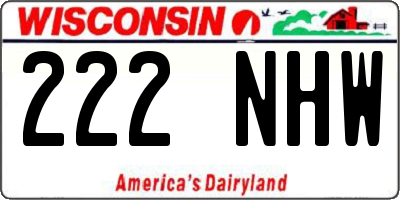 WI license plate 222NHW