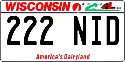 WI license plate 222NID