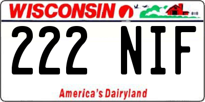 WI license plate 222NIF