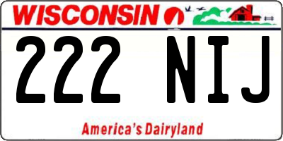 WI license plate 222NIJ