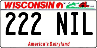 WI license plate 222NIL