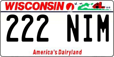 WI license plate 222NIM