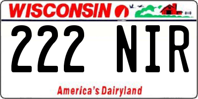 WI license plate 222NIR