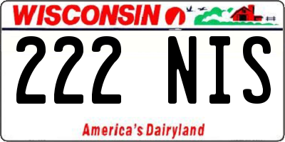 WI license plate 222NIS
