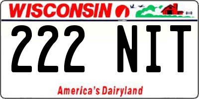 WI license plate 222NIT