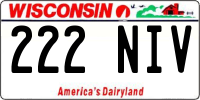 WI license plate 222NIV