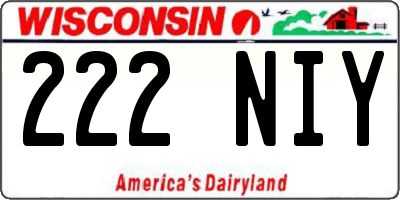 WI license plate 222NIY