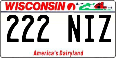 WI license plate 222NIZ