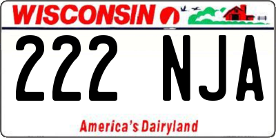 WI license plate 222NJA
