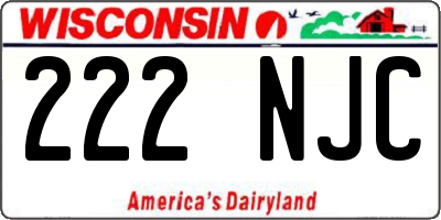 WI license plate 222NJC