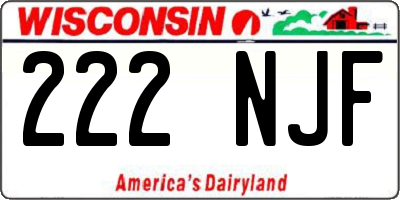 WI license plate 222NJF