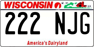 WI license plate 222NJG