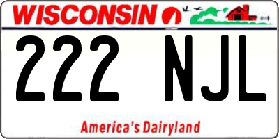 WI license plate 222NJL