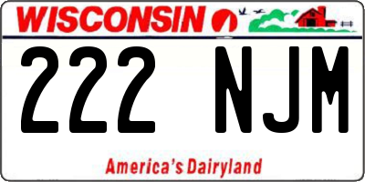 WI license plate 222NJM