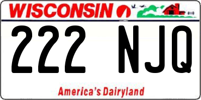 WI license plate 222NJQ