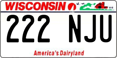 WI license plate 222NJU