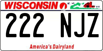 WI license plate 222NJZ