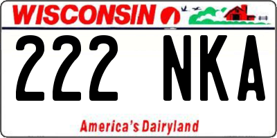 WI license plate 222NKA