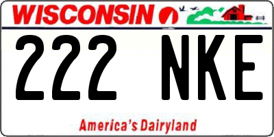 WI license plate 222NKE