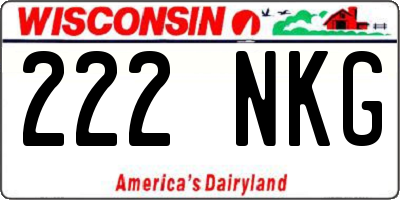 WI license plate 222NKG