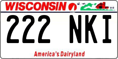 WI license plate 222NKI