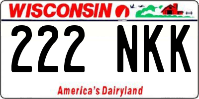 WI license plate 222NKK
