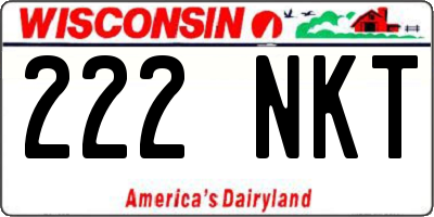 WI license plate 222NKT