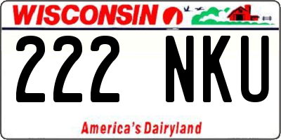WI license plate 222NKU