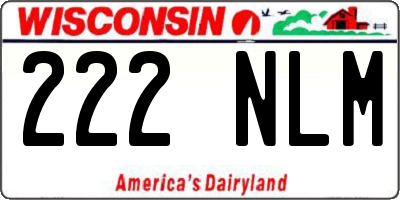WI license plate 222NLM