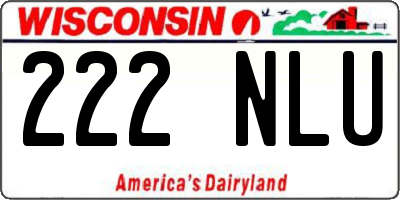 WI license plate 222NLU