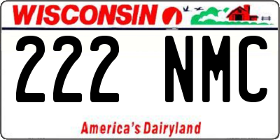 WI license plate 222NMC