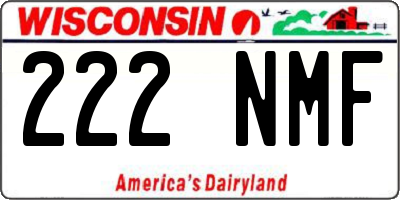 WI license plate 222NMF