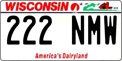 WI license plate 222NMW