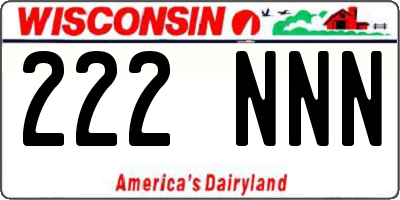 WI license plate 222NNN