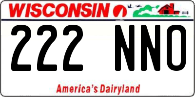 WI license plate 222NNO