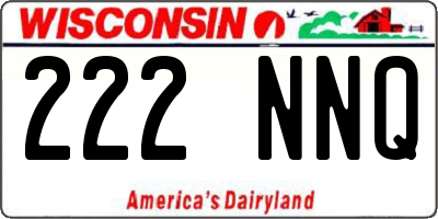 WI license plate 222NNQ