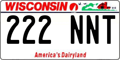 WI license plate 222NNT