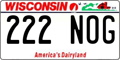 WI license plate 222NOG