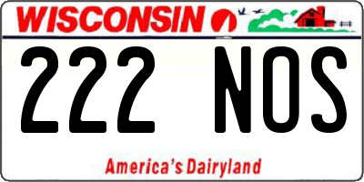 WI license plate 222NOS