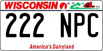 WI license plate 222NPC