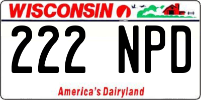 WI license plate 222NPD