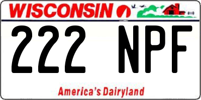 WI license plate 222NPF
