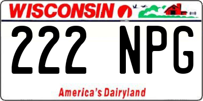 WI license plate 222NPG