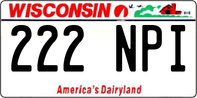 WI license plate 222NPI
