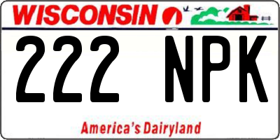 WI license plate 222NPK